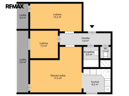 6897-3-kk-haje-v3.jpg | Prodej bytu, 3+kk, 65 m²