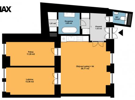 2895-havelska.jpg | Pronájem bytu, 3+kk, 70 m²