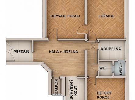 Půdorys bytu | Prodej bytu, 3+1, 91 m²