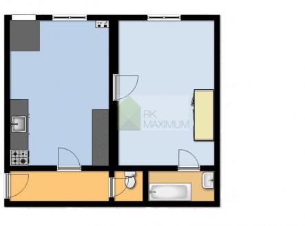 pdorys Onkova.jpg | Pronájem bytu, 2+kk, 44 m²