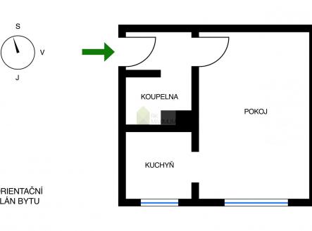 Orientacni_plan_bytu_Drahobejlova.jpg | Prodej bytu, 1+1, 25 m²