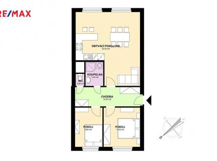 Pronájem bytu, 3+kk, 67 m²