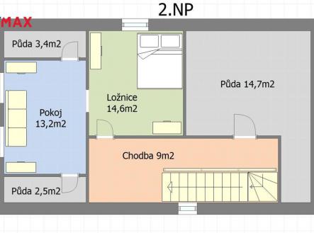 Půdorys 2. NP | Prodej - dům/vila, 117 m²