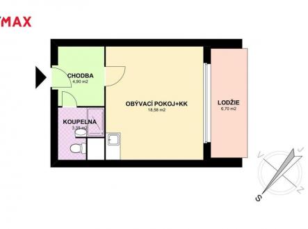 dobevska-schema-1.jpg | Pronájem bytu, 1+kk, 26 m²