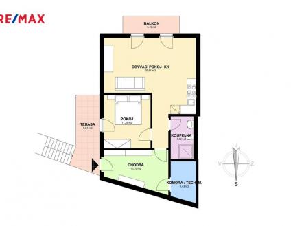 slany-2kk-schema-1.jpg | Pronájem bytu, 2+kk, 60 m²