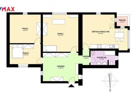 slany-4kk-schema-1.jpg | Pronájem bytu, 4+kk, 119 m²