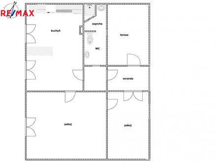 Půdorys | Pronájem bytu, 3+kk, 70 m²