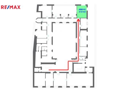 louny-sporitelna-2np-schema-212.jpg | Pronájem - kanceláře, 21 m²