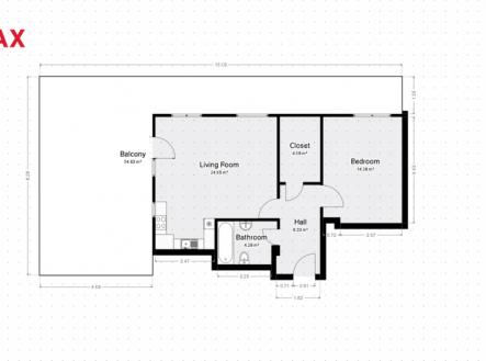 Plánek | Pronájem bytu, 2+kk, 55 m²