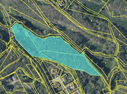 Katastrální ortofoto mapa | Prodej - pozemek, trvalý travní porost, 14 373 m²