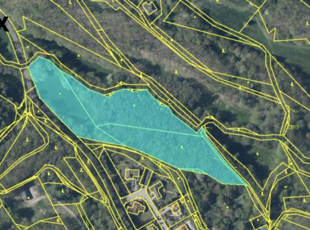 Katastrální ortofoto mapa | Prodej - pozemek, trvalý travní porost, 14 373 m²