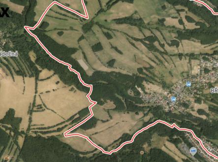 Satelitní mapa | Prodej - pozemek, les, 71 898 m²