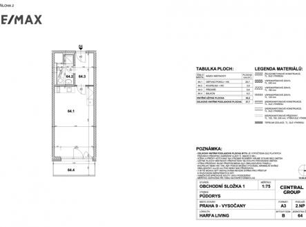 Oficiální plánek bytu | Prodej bytu, 1+kk, 37 m²