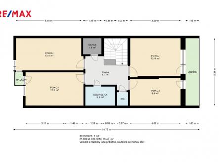 Půdorys 2.NP | Prodej - dům/vila, 177 m²