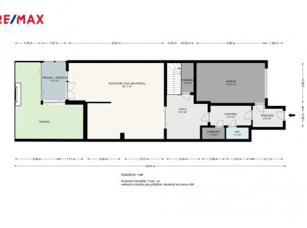Půdorys 1.NP | Prodej - dům/vila, 177 m²