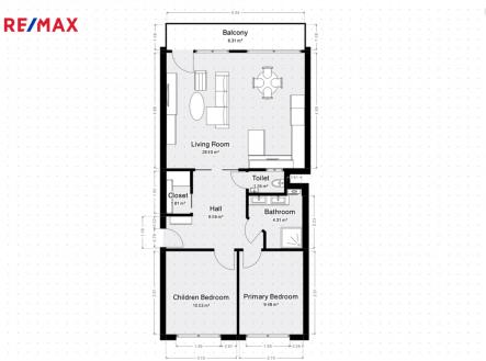 plánek | Pronájem bytu, 3+kk, 67 m²