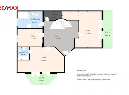 Půdorys 2.NP | Prodej - dům/vila, 328 m²