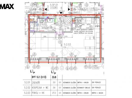Plánek | Pronájem bytu, 1+kk, 34 m²