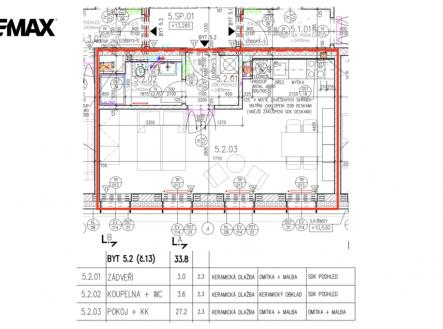 Plánek | Pronájem bytu, 1+kk, 34 m²
