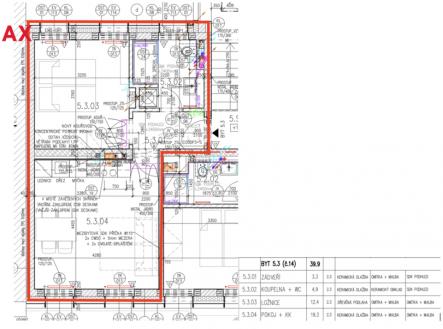 Plánek | Pronájem bytu, 2+kk, 39 m²