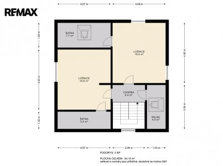 Půdorys 2.NP | Prodej - dům/vila, 156 m²