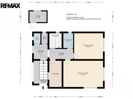 Půdorys 1.NP | Prodej - dům/vila, 210 m²