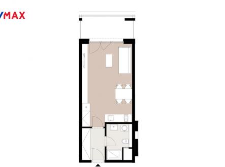 Plánek - návrh rozložení nábytku | Prodej bytu, 1+kk, 37 m²