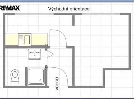 Půdorys | Pronájem bytu, 1+kk, 20 m²