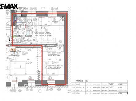 Plánek | Pronájem bytu, 2+kk, 35 m²