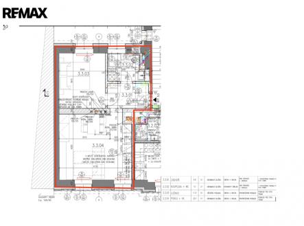 Plánek | Pronájem bytu, 2+kk, 41 m²