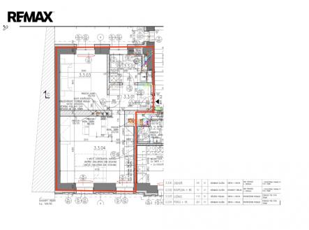 Plánek | Pronájem bytu, 2+kk, 41 m²