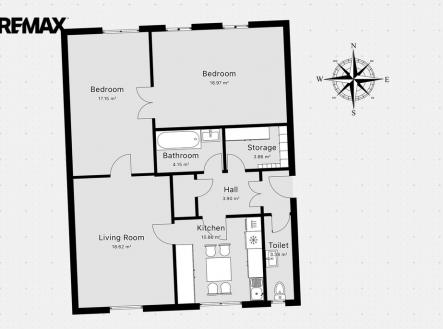 Půdorys 1.NP | Prodej bytu, 3+1, 126 m²