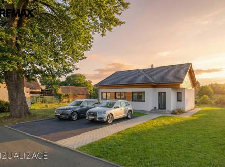 Vizualizace - Prodej rodinného domu 4+kk s pozemkem 480 m² - Střelice, Stod, Plzeň jih | Prodej - dům/vila, 100 m²