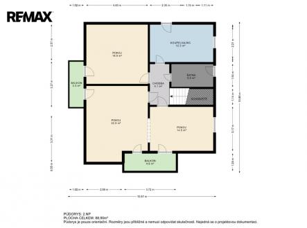 Půdorys 2. NP | Prodej - dům/vila, 155 m²