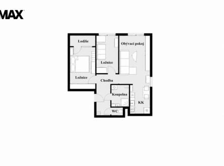 Orientační plánek | Pronájem bytu, 3+kk, 62 m²