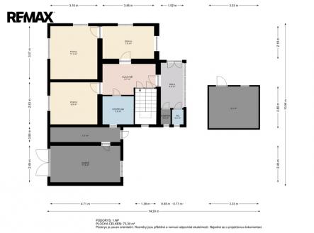 Půdorys 1.NP | Prodej - dům/vila, 135 m²