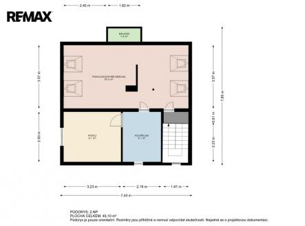 Půdorys 2.NP | Prodej - dům/vila, 135 m²