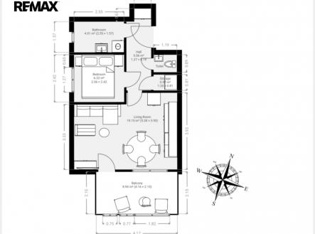 Půdorys | Prodej bytu, 3+kk, 40 m²