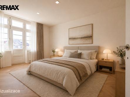 louny-2kk-loznice-vizu.jpg | Pronájem bytu, 2+kk, 66 m²