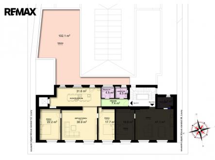 louny-schema-byty-3kk.jpg | Pronájem bytu, 3+1, 229 m²
