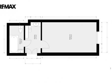 Orientační plánek | Pronájem bytu, 1+1, 23 m²