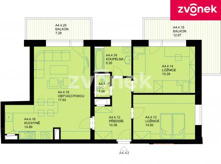 Obrázek k zakázce č.: 730891 | Pronájem bytu, 3+kk, 100 m²