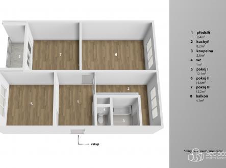 Prodej bytu, 3+1, 67 m²