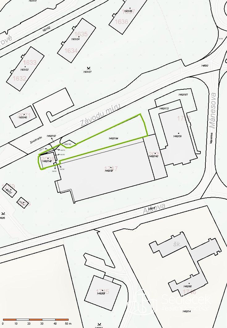 Komerční objekt s parkovištěm Sokolov, Závodu míru