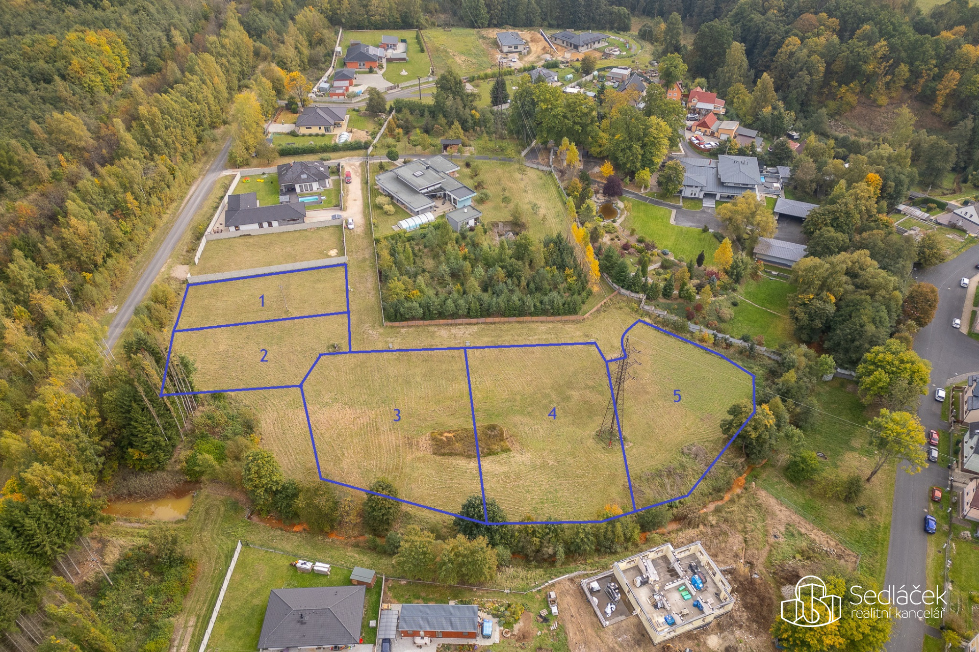 Pozemky pro výstavbu rodinných domů v Lomnici u Sokolova