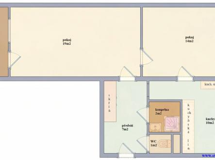 Bez popisku | Pronájem bytu, 2+1, 56 m²