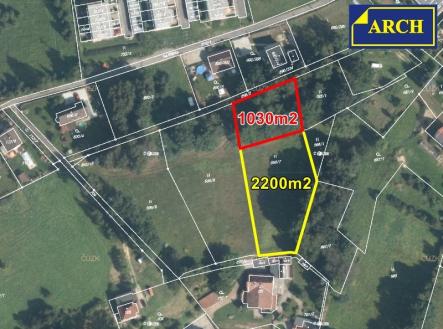 1 letecký snímek  | Prodej - pozemek pro bydlení, 1 255 m²