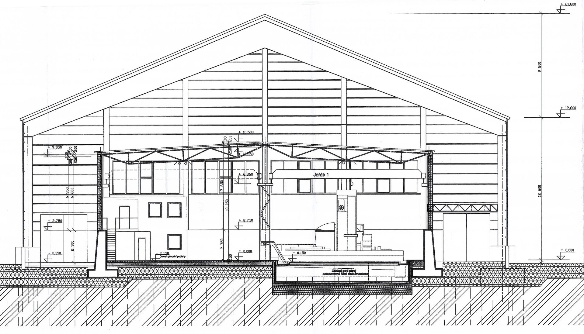 Výrobní a skladovací hala o celkové ploše 2.700 m2