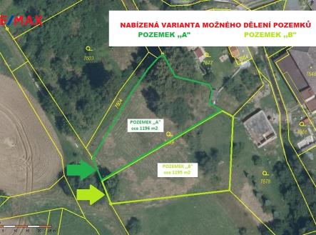 pozemek-a-b-libina-varianta-deleni.jpg | Prodej - pozemek pro bydlení, 2 391 m²