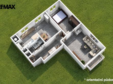 pudorys-wolkerova.png | Pronájem bytu, 3+kk, 63 m²